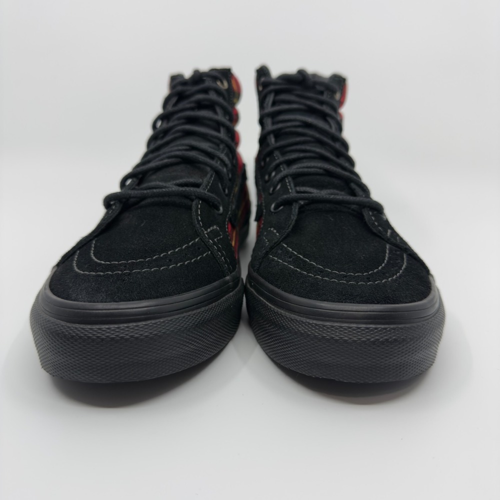Vans Red and Black Plaid High-Top Sneakers - Picture 2 of 16